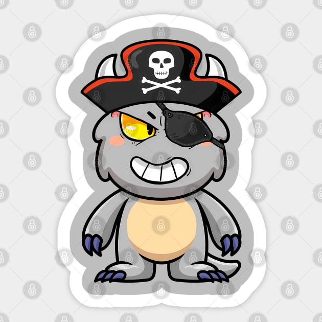 Baby Monster Grey Pirate Sticker by Baby Monster CO